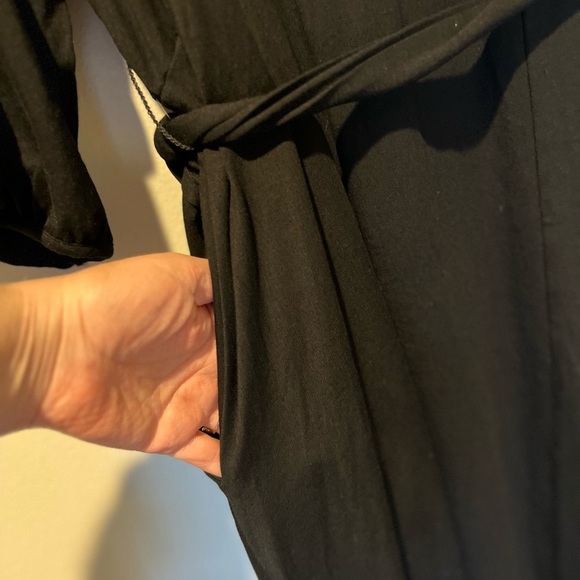 Draper James RSVP Plus Size Womens Midi Knit Wrap Dress Black Belted 3XL NWT - Picture 13 of 16